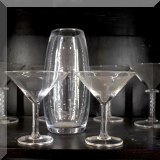 G05. Simon Pearce vase and martinis. 